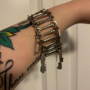 Vintage Silvertone Tool Charm Bracelet